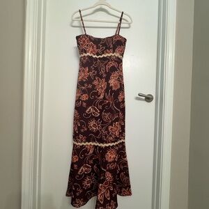 Floral Brown Maxi Dress